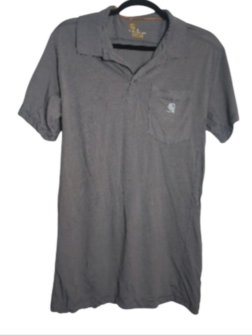 Carhartt Men's Short Sleeve Pocket Relaxed Fit Polo Charcoal Gray Outdoor Rugged